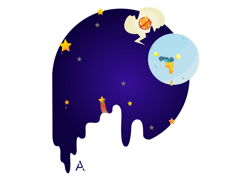 you're just space: The galaxy is in danger! star graphic space digital cgart art design vector illustration flat