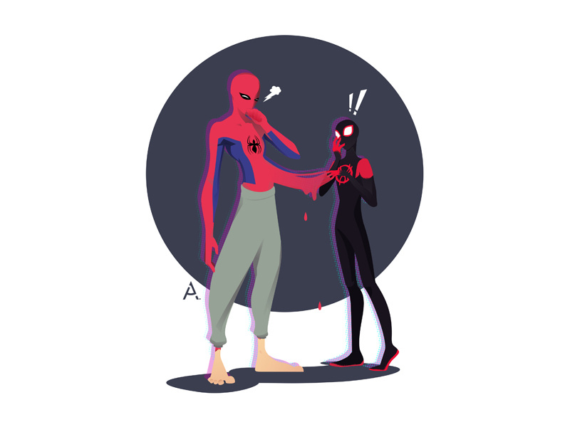 Spider-Man: Into the Spider-Verse - reply! spider man marvel marvel comics digital cgart art design app web vector illustration flat