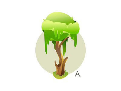 Fantasy tree 1 app art cgart design digital flat graphic illustration vector web