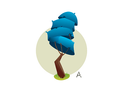 Fantasy tree 3 app art cgart design digital flat graphic illustration vector web