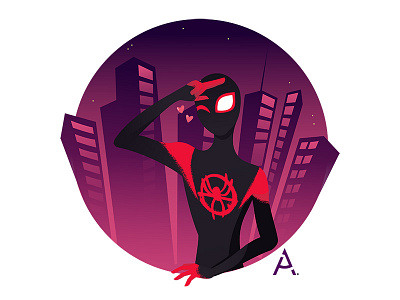 Spider-Man: Into the Spider-Verse - Hello! app art cgart design digital flat graphic hello illustration marvel spider man vector web