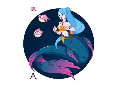 Mermaid - Fish hunter art cgart design digital illustration mermaid mermay