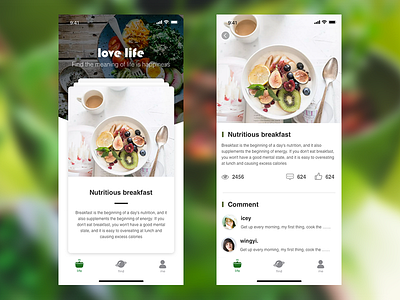 healthy lifestyle ui