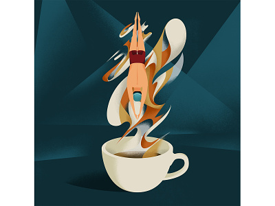 BREAK coffee coffeelover design dive dribbble dribbblers editorial illustration flat illustration illustrator illustree photoshop