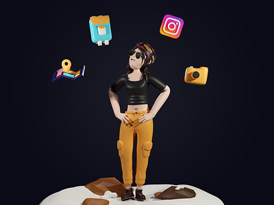 Travel Goals 3d 3d art 3d character 3d character design 3d illustration 3ddesign 3dillustration blender3d cinema4d illustration lowpoly travel travelilustration webillustration