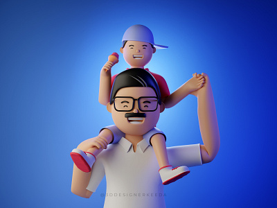 Father's Day 3d 3d character 3d character design 3d design 3d illustration 3dillustration animation blender3d branding cinema4d fathersday graphic design illustration motion graphics webillustration