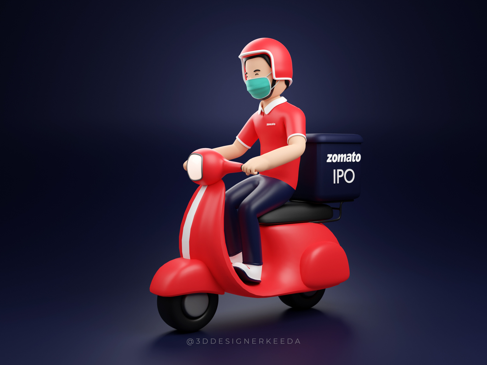 Zomato 3d Illustration by Vivek Kale on Dribbble