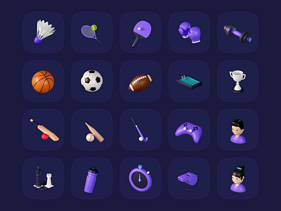 Sports - 3D icon Set 3d 3d icons 3dillustration graphic design icon icon design icon set iconography icons ui design web design