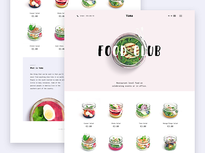 Food Club Website (Concept) catering delivery food food club minimal restaurant sketch