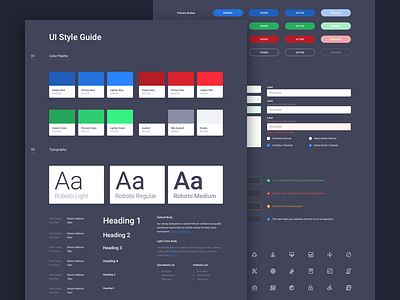 UI Style Guide alerts buttons dark elements form guide sketch app style guide styleguide ui