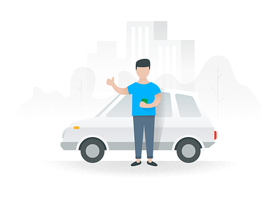 Sell your car illustration car empty state flat hero illustration sell