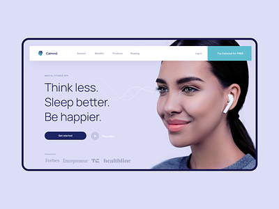 Calmind.com branding clean creative design health app mental health product simple ui website