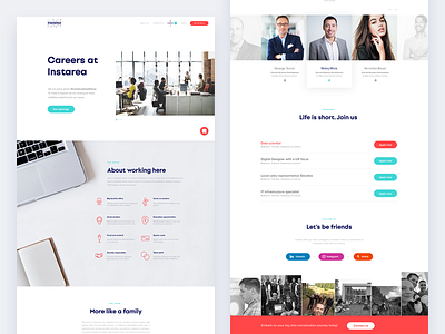 Instarea Career branding career company design projects retina simple team ui web webdesign