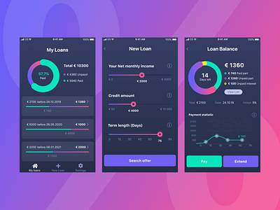 Loan app IOS 2019 app application bank card credit credit card crypto design financial interface ios iphon loan mobie payment top ui ux wallet