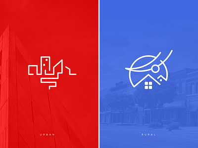 Urban and Rural branding community developement drafts dribbble flat growth icon illustration logo real estate vector
