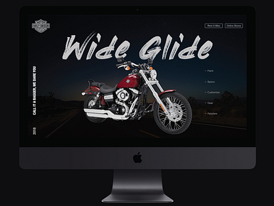 Harley Davidson Wide Glide Concept artist designer digital design graphic design graphic designer portfolio ui inspire ui trend uiux user interface webdesign
