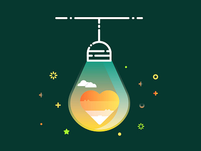 The world in the light bulb-1 icon illustration