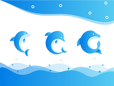 Dolphin illustration logo ui