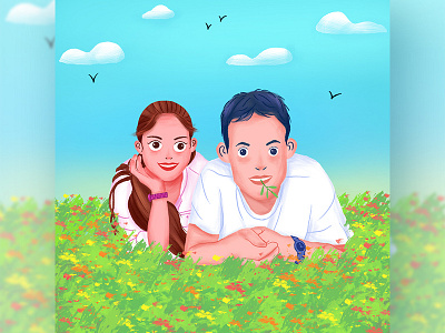 Happy Marriage to My Friends design friend illustration lovers marriage