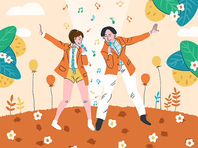 Music~ happy illustration music summer