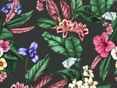 Floral swimwear allover apparel design botanical illustration floral floral art flowers illustration illustration art pattern design textile pattern
