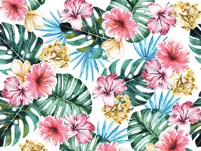 Summer floral allover colors floral floral art flowers illustration illustration art pattern design pullbear textile pattern watercolor