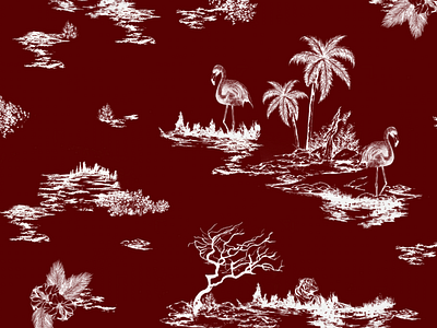 Savana allover apparel design colors flamingo floral floral art flowers illustration illustration art ilustrator pattern design pullbear textile pattern