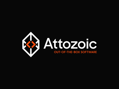 Attozoic — Out-of-the-Box-Software 3d logo box coding development geometric logo logo design minimal simple software tech tech logo