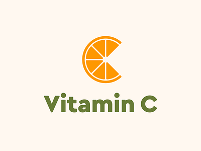 Vitamin C branding c logo fruit geometric healthy letter c logo logo design minimal orange orange logo simple vitamin c