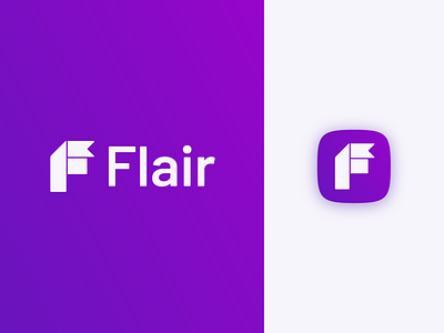 Flair logo design app icon app logo brand identity branding f logo geometric letter f lettermark logo logo design logotype minimal monogram ribbon simple tech logo typography