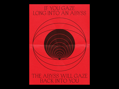 Abyss poster abyss eye lines minimal minimal poster nietzsche poster poster art poster design quote sinister trippy typography