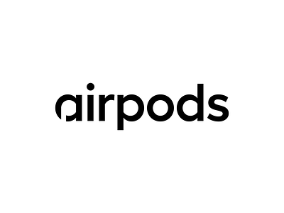 Airpods logo concept airpods apple brand identity branding logo logo design logotype minimal minimal logo minimalist logo negative space typography wordmark