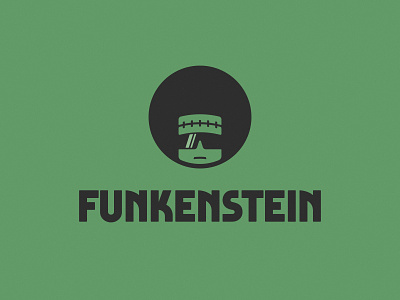 Funkenstein 70s afro frankenstein funk funky hair illustration logo logo design minimal monster retro retro logo sunglasses texture typography vintage vintage logo