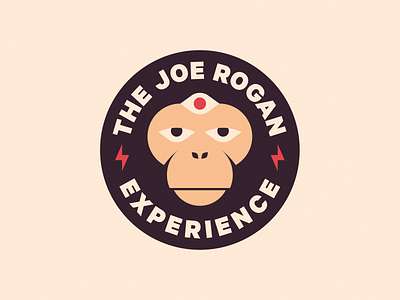 JRE logo redesign concept animal ape badge badge logo brand identity branding chimp eye joe rogan joe rogan experience jre lightning logo logo design logomark minimal monkey podcast typography