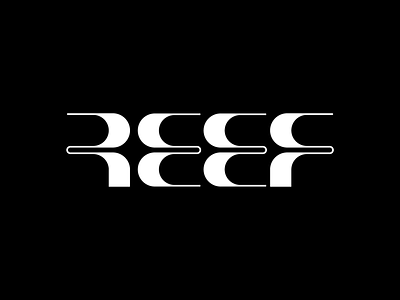 REEF custom type brand identity branding custom type experimental type font futuristic geometric high contrast lettering logo logo design logotype minimal retro futurism scifi typeface typeface design typography wordmark