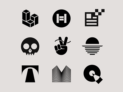 Logo collection 2 app logo apparel architecture brand identity branding geometric h logo hand hat lettermark logo logo design logofolio minimal negative space negative space logo pen pencil skull tech logo