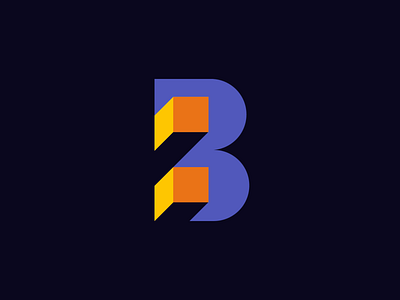 Letter B logo concept 3d logo b logo block brand identity branding colorful cube geometric letter b lettermark logo logo design minimal monogram simple tech tech logo typography