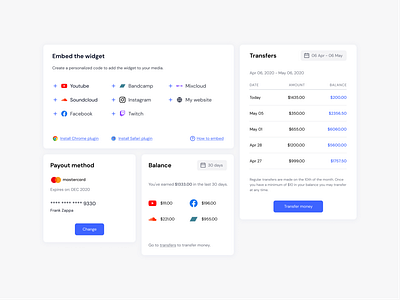 Tipping platform UI components