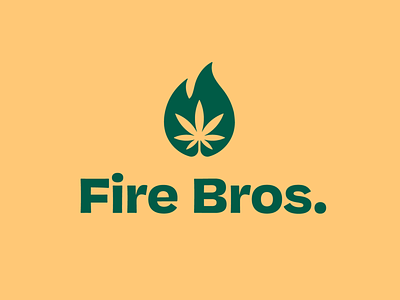 Fire Bros. logo design brand identity branding cannabis cannabis logo clean dispensary fire flame logo logo design marijuana negative space negative space logo organic plant simple weed