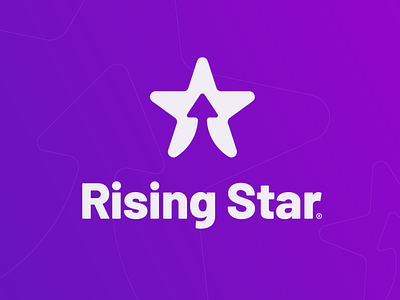 Rising Star logo concept approachable arrow bold brand identity branding clean dynamic friendly geometric gradient logo logo design minimal negative space logo playful simple star symbol