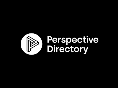 Perspective Directory logo concept 3d logo brand identity branding geometric impossible shape letter logo letter p lettermark logo logo design mental health minimal p logo psychology