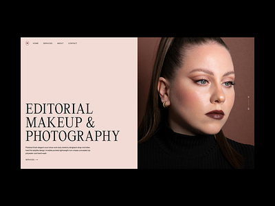 Website design concept #5 editorial elegant fashion homepage landing page makeup minimal photography portfolio stylish typography ui uiux web design website whitespace