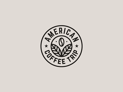 American Coffee Trip logo badge badge logo circular logo coffee coffee logo logo logo design