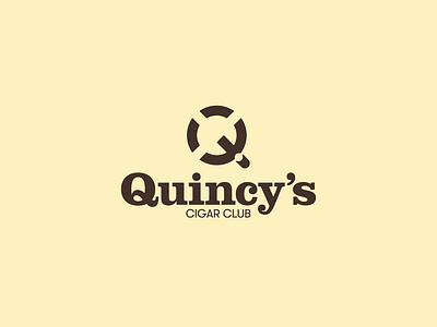Quincy's Cigar Club logo branding cigar cigar club logo logo design minimal q q logo single letter typography vintage