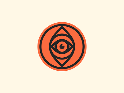 Eye & Eye badge brand identity branding eye eyeball illustration logo logo design mark minimal occult psychedelic sticker symbol thick lines trippy