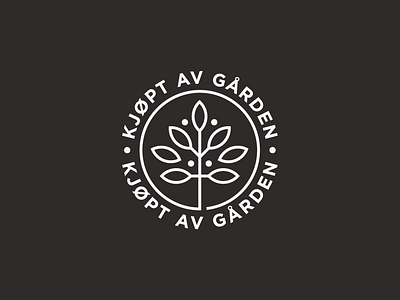 Purchased from the farm (Kjøpt av gården) badge brand identity branding coffee farm icon leaves logo logo design minimal organic tree typography