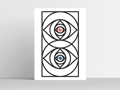 Absorption eye linework minimal perception poster poster design print