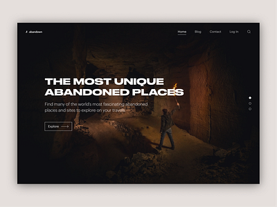 Abandown - landing page concept clean dark theme landing page photography travel typography ui ui ux ux web design website