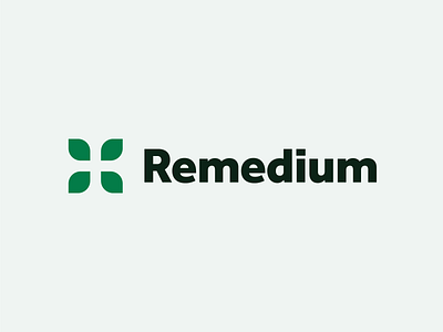 Remedium brand identity branding cross health healthcare icon leaves logo logo design medical logo minimal natural negative space organic pharmacy simple