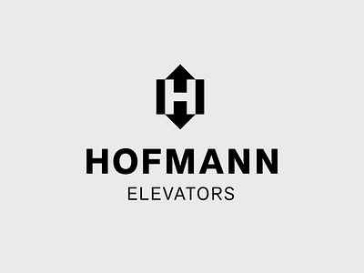 Hofmann Elevators logo design arrows brand identity branding elevator letter h lettermark logo logo design logotype minimal monogram negative space simple typography